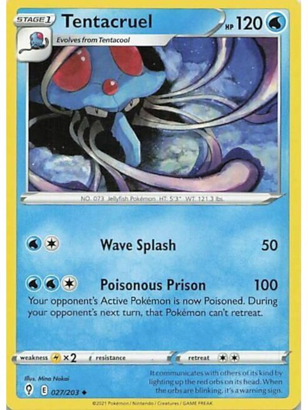 Pokemon TCG 2021 Tentacruel NM SWSH07